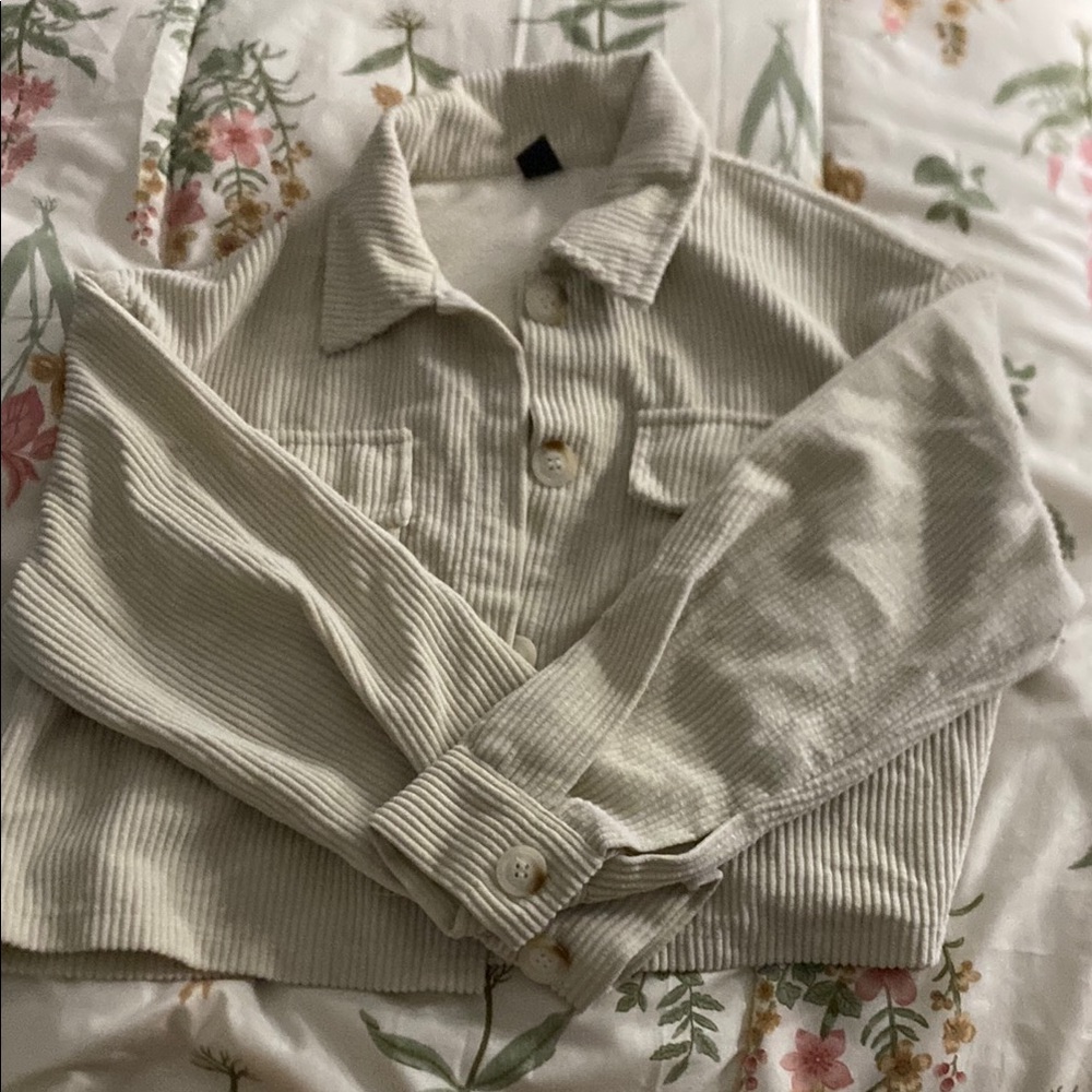 SHEIN Cream Corduroy Top